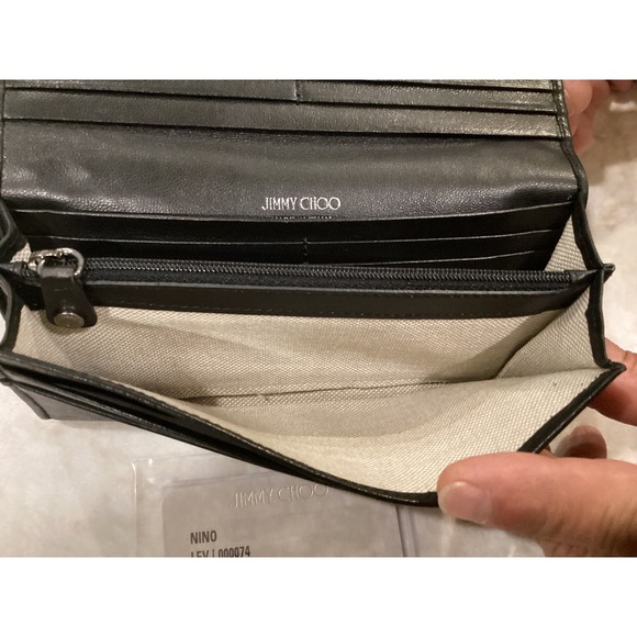 Jimmy Choo NINO Black Leather‎ Star Studded Wallet Clutch - Picture 8 of 16